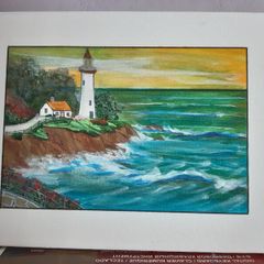 Acrylic Painting Lighthouse by the sea