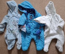 3 Boys winter snowsuits - newborn, 0-3 and 3-6 months