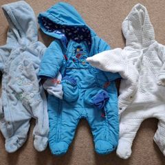 3 Boys winter snowsuits - newborn, 0-3 and 3-6 months