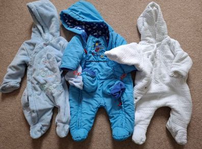 3 Boys winter snowsuits - newborn, 0-3 and 3-6 months
