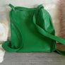 Large Green 100% Italian Leather Handbag/Backpack. NEW Image 2
