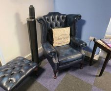 Chesterfield sofa ,armchair and footstool