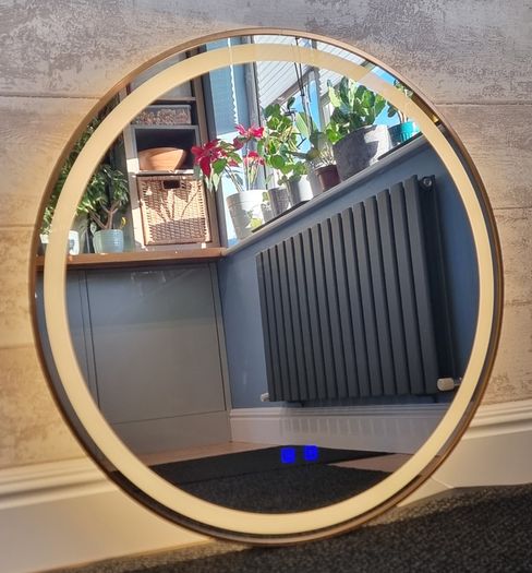 LED Bathroom Mirror Gold Frame 80cm