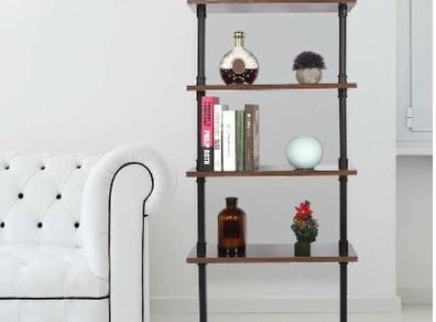 BRAND NEW 4-Tier Display Shelf Wall-Mounted Storage Stands Multipurpose Metal Display Rack