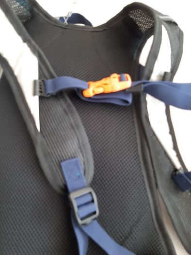 new navy hydrational bag pack tag attached