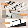 Grey Linen Super King Size Bed with storage,USB ports and cup holders Image 3
