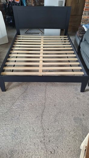 double bed frame and matching bedside tables
