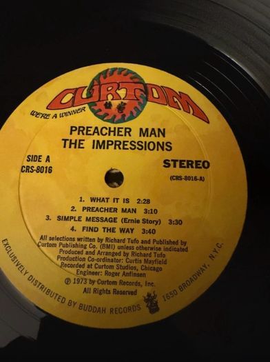 The Impressions Preacher Man LP 1973 US Original Curtom CRS 8016