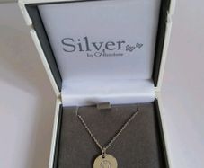 Silver by Absolute Sterling Silver Initial O CZ Disc Pendant Necklace New Boxed  CAN POST