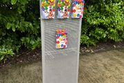 Large Silver Shop Display Stand With Hooks