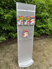 Large Silver Shop Display Stand With Hooks