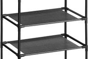 4-Tier Shoe Rack, Metal Frame, Non-woven Fabric Shelves for Hallway, Bedroom, Living Room