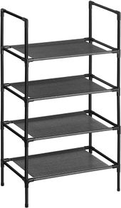 4-Tier Shoe Rack, Metal Frame, Non-woven Fabric Shelves for Hallway, Bedroom, Living Room