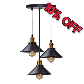 3 Lights Industrial Ceiling Light, Retro Industrial Pendant Light, Vintage Edison Style Metal Hanging Light Fixture Chandelier for Kitchen Bedroom Living Dining Room (FREE SHIPPING)