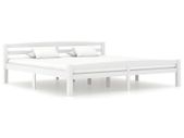 Bed Frame White Solid Pinewood 180x200 cm