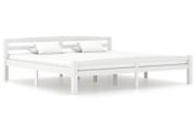 Bed Frame White Solid Pinewood 180x200 cm