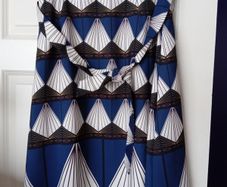 Marks and spencers knee length blue and white skirt