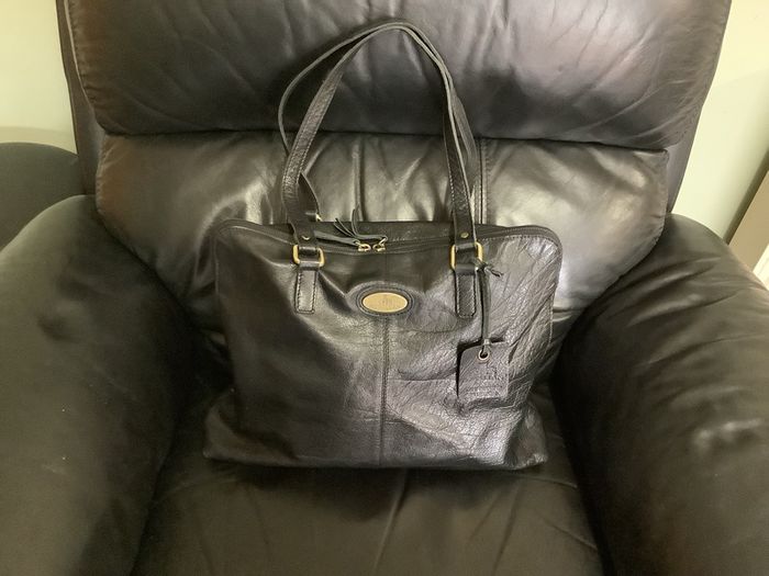Black leather Rowallan shoulder bag