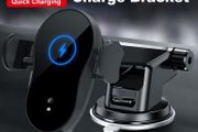 New 15W Qi Auto-Clamping Fast Wireless Car Charger Black