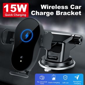 New 15W Qi Auto-Clamping Fast Wireless Car Charger Black