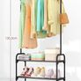 Large Capacity Freestanding Clothes Rack with 2-Tier Shoe Organizer & Non-Slip Feet, Heavy-Duty Clothing Rail for Bedroom, Entrance, Laundry, 74 x 30 x 150cm, Black Image 2