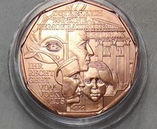 Austria 5 Euro Copper Uncirculated Coin 2022 - Democracy