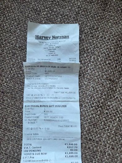Samsung 55" OLED TV Warranty Included