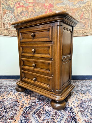 20th Century Dutch Oak Brutalist Tallboy or Chest of Drawers