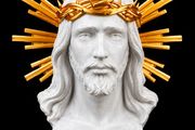 Jesus Christ Bust  White &amp; Gold Religious