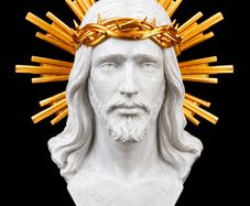 Jesus Christ Bust  White & Gold Religious