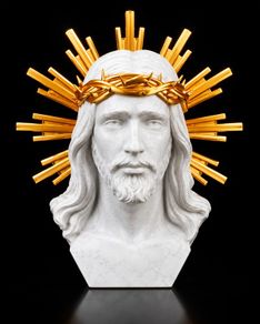 Jesus Christ Bust  White & Gold Religious
