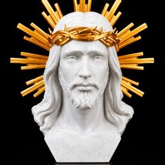 Jesus Christ Bust  White & Gold Religious