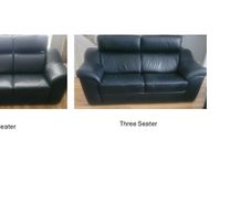 Granfort Black Leather Sofas for sale