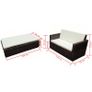Rattan Garden Sofa Set with Stool and Cushions Image 5