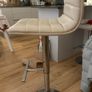 Pair of Cream/Beige Adjustable Bar Stools Image 2