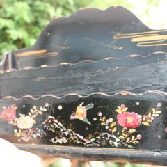 Antique Hand Painted Papier Victorian Mail Holder  Art 12" X 8"