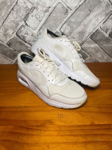 Nike Air Max SC Ladies Triple White Leather Trainers UK7 EU41