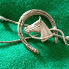 Vintage Sterling Silver hat and whip tie pin