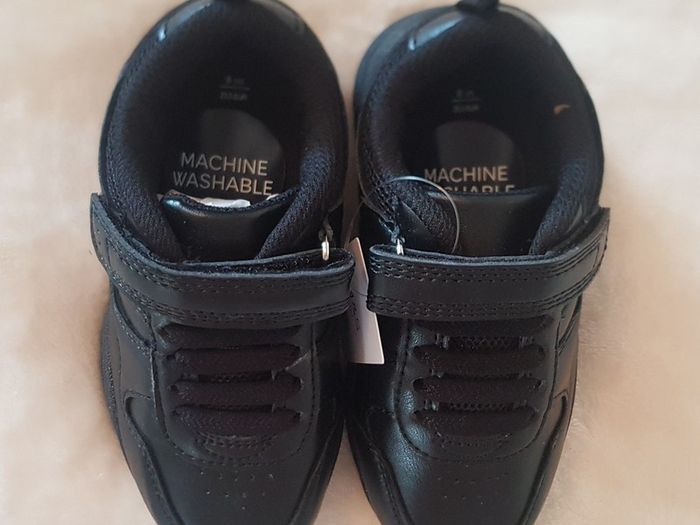 Boys Marks + Spencer black leather runner shoes size J8
