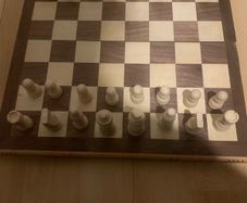 Wooden foldable chess set w checker pieces