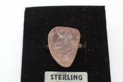 Raw Rose Quartz ring,Silver ring,Gemstone ring,Gift,
