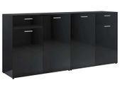 Sideboard High Gloss Black 160x36x75 cm Chipboard