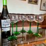 Classic Emerald Green Long Stem Wine Glasses made in France Image 7