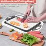 Washing Up Bowl with Integrated Chopping Board 3 in 1 Foldable Vegetable Basket, Basin Tub with Drain, Silicone Cutting Board & Multifunctional Dish Tub for Kitchen and Camping, Grey Image 7