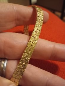 70s gold nugget type ladies gold chain