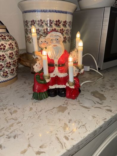 Vintage Christmas Santa Candelabra