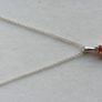 Vintage Sterling Silver 925 Amber pendant, Orange Amber Pendant 11" - 2,6g Image 2