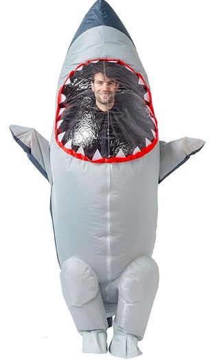 Inflatable Costume Full Body Shark Air Blow-up Deluxe Halloween Costume - Adult Size