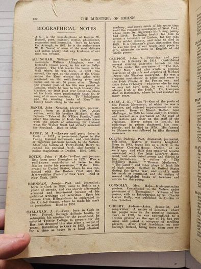 The Minstrel Of Eirinn. Rare Selection Of National Poetry Arranged With Notes By Terence O'hanlon. Forward By Father Pat Walsh. 1930 Large Volume Paperback In Poor Condition.  See Photos For Same.