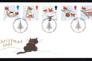 2001 Great Britain Christmas "Robin" Commemorative Stamps Royal Mail Addressed First Day Cover (FDC).